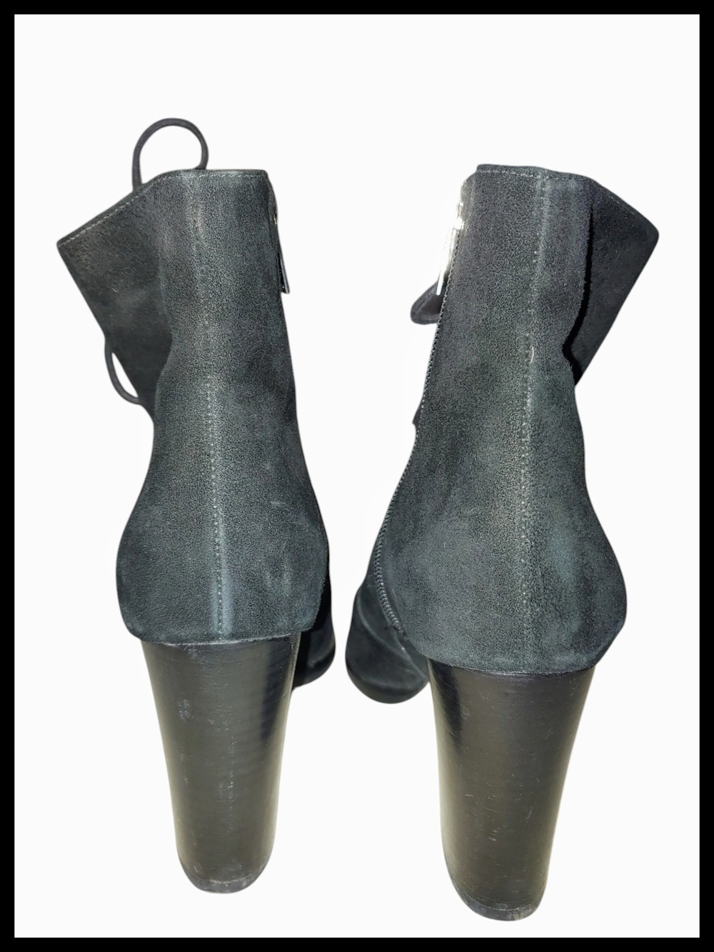 Black Suede Lace-Up Ankle Boots - Marc Fisher - Picture 5 of 9